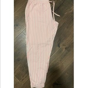 Victoria Secret Pink & White striped pajama pants